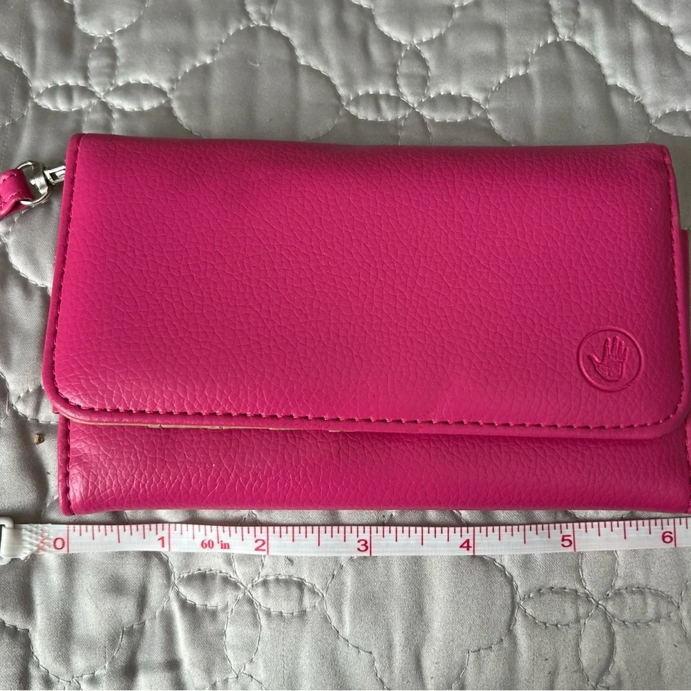 Vibrant Pink Wristlet Cell Phone Holder and Credit Cards Holder